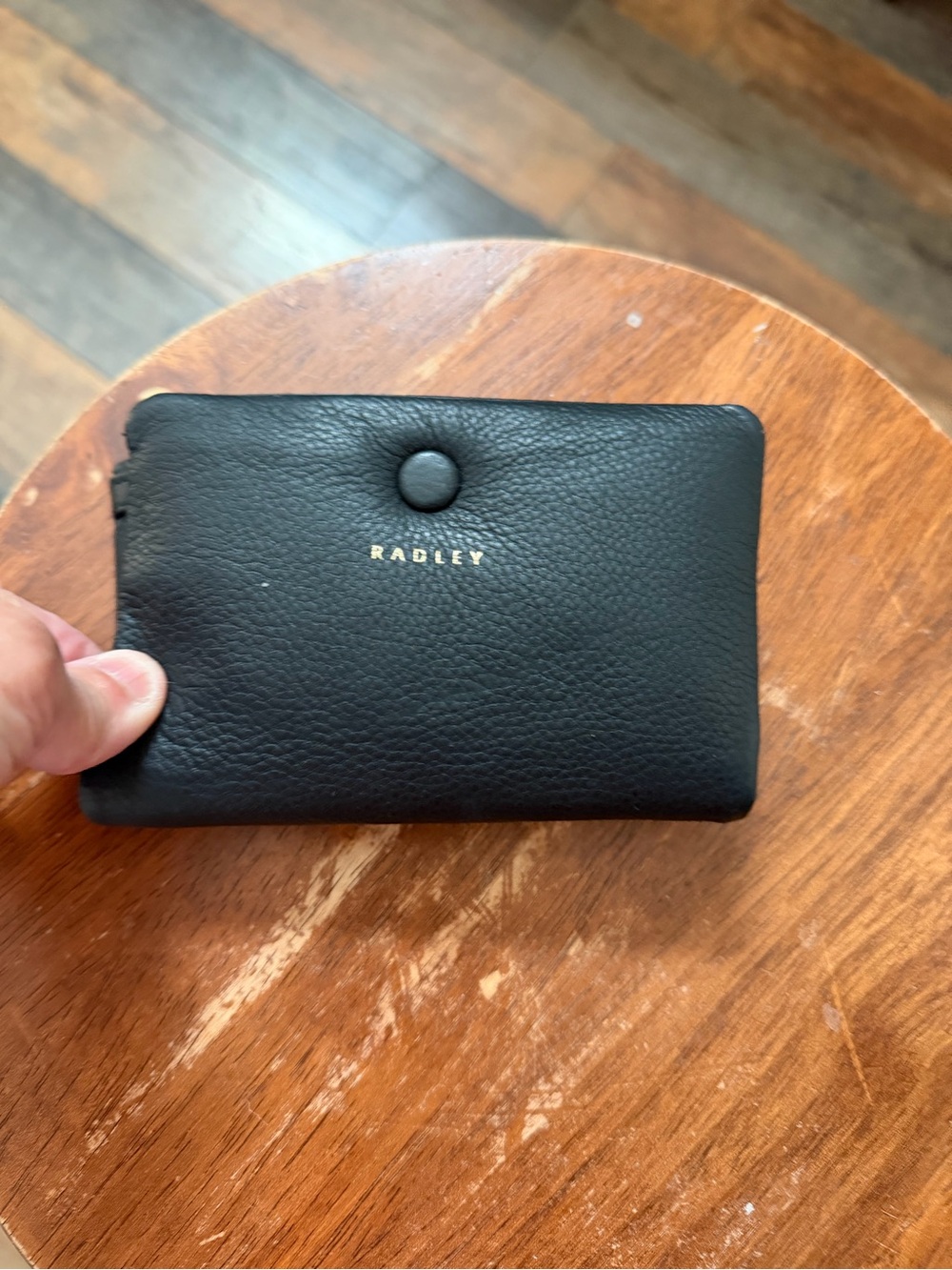 Furla Black Pebbled Leather Snap Card Case